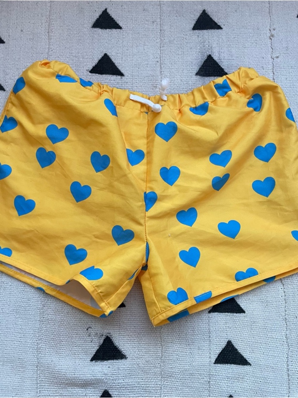 Hugo Loves Tiki Yellow Heart Print Swim Shorts